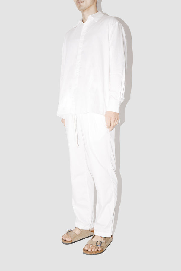 BreathAir WHITE COTTON VOILE OVERSIZED SHIRT