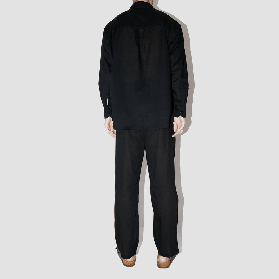 BreathAir Black Cotton Voile Oversized Shirt