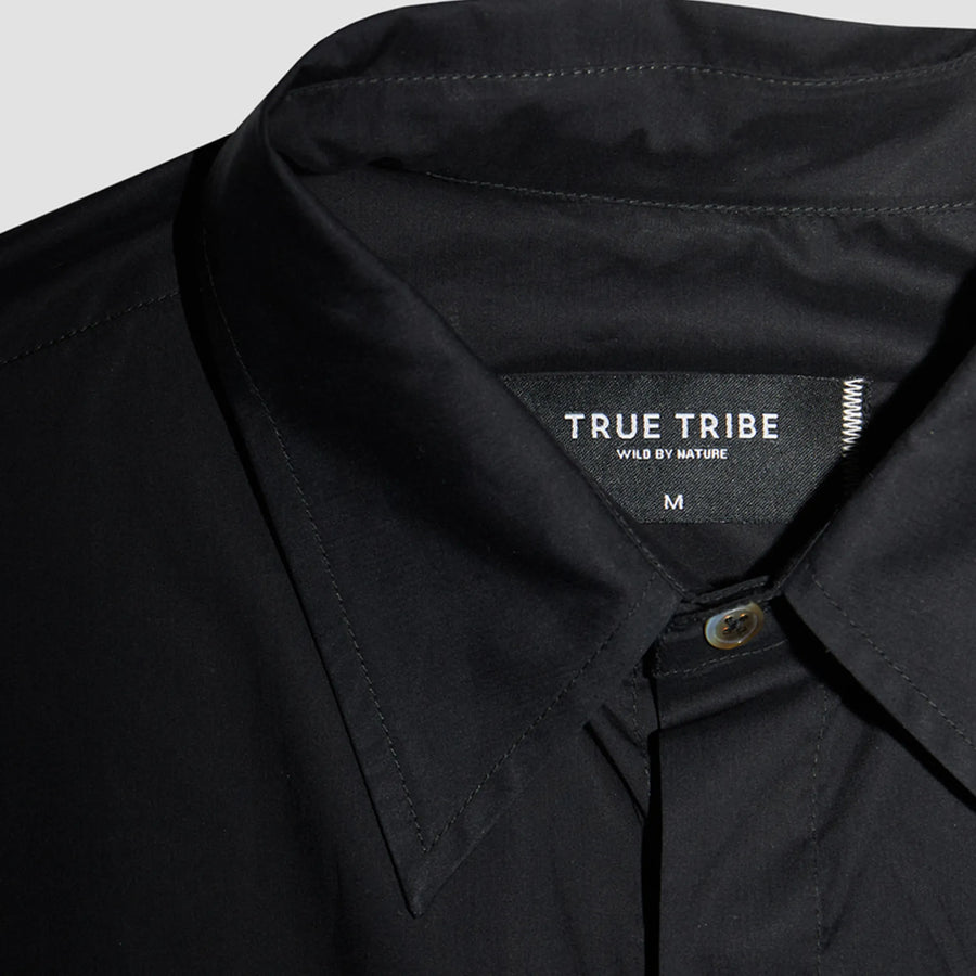 BreathAir Black Cotton Voile Oversized Shirt