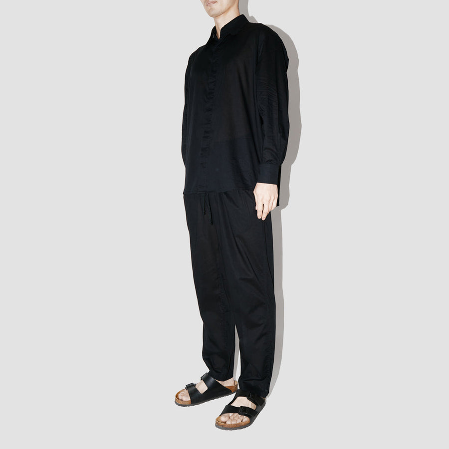 BreathAir Black Cotton Voile Oversized Shirt