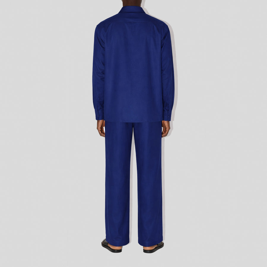 BreathAir Navy Cotton Voile Oversized Shirt