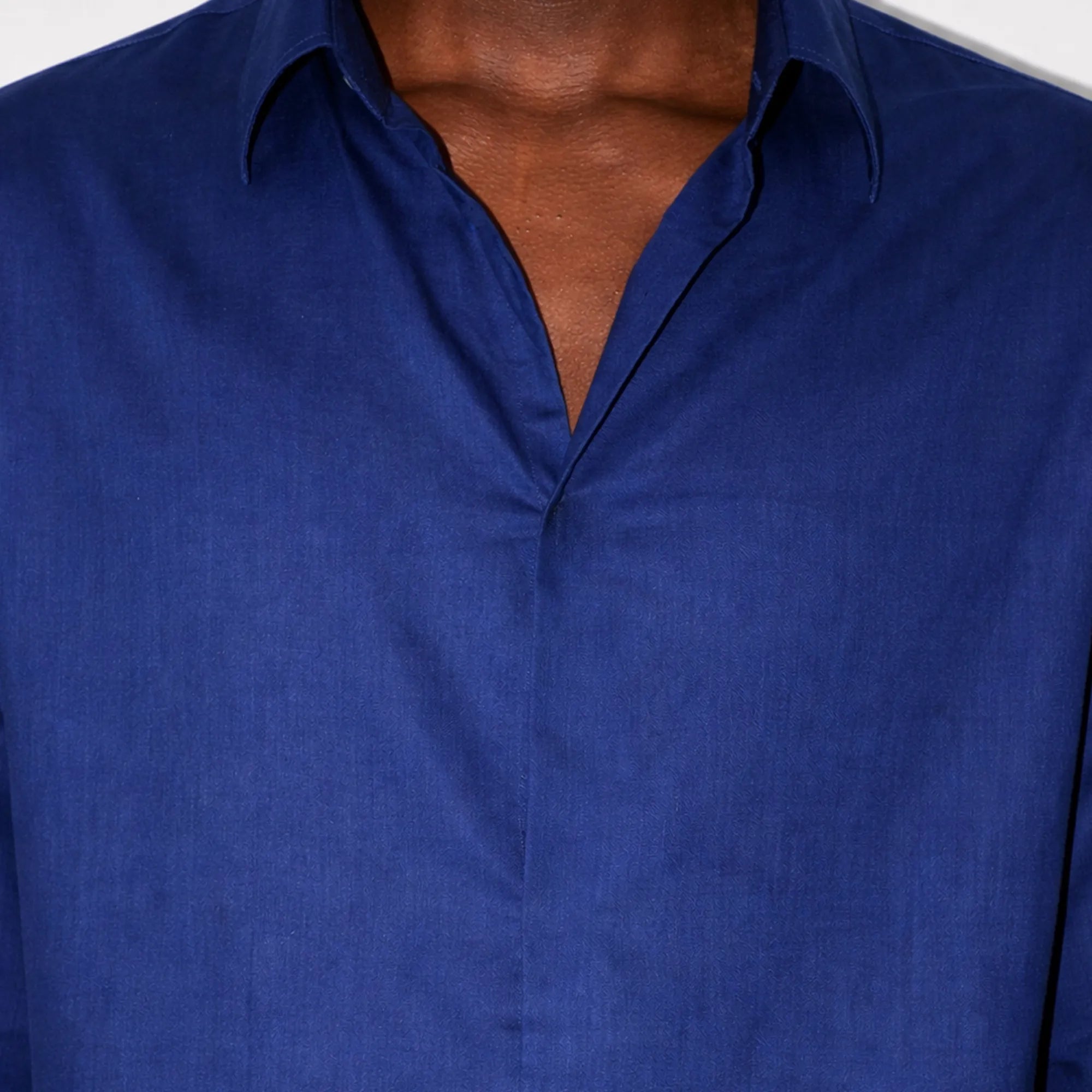 BreathAir Navy Cotton Voile Oversized Shirt