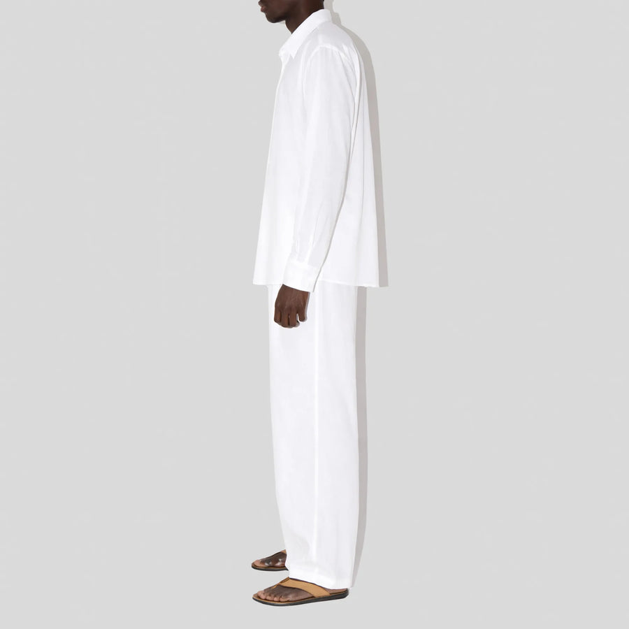 BreathAir White Cotton Voile Oversized Shirt