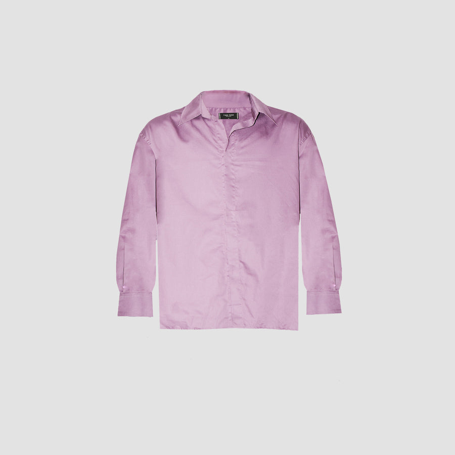 GizaFine Mauve Satin Oversized Shirt