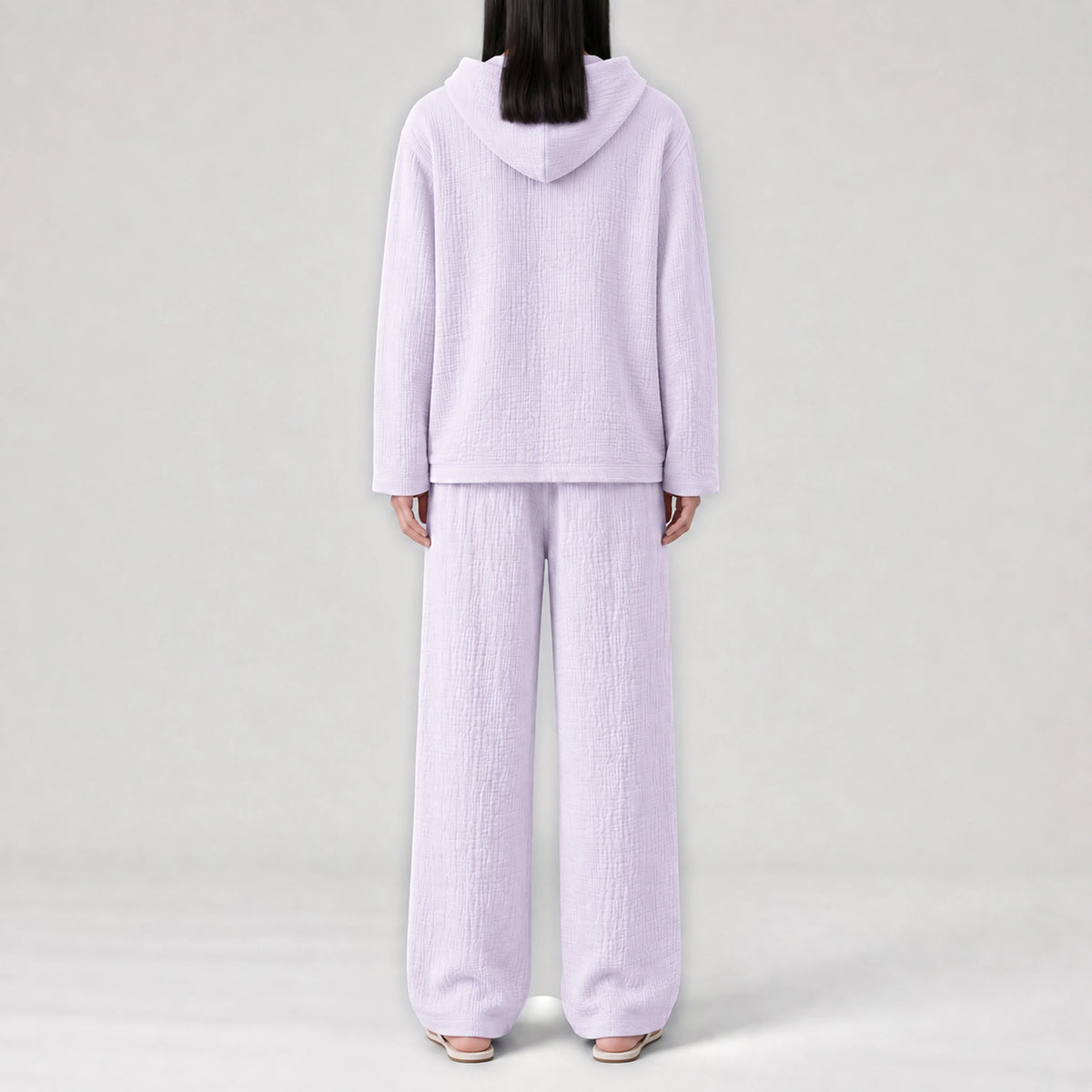 AngelWeave Lavender Gauze Hoodie, back view