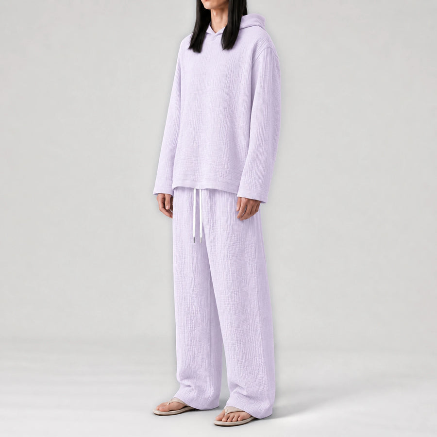 AngelWeave Lavender Gauze Hoodie, side view