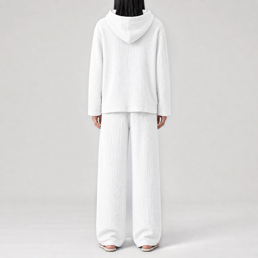 AngelWeave White Gauze Hoodie, back view