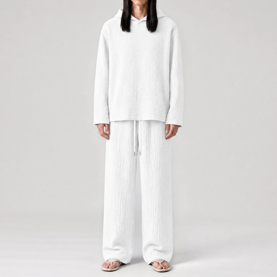 AngelWeave White Gauze Hoodie, front view