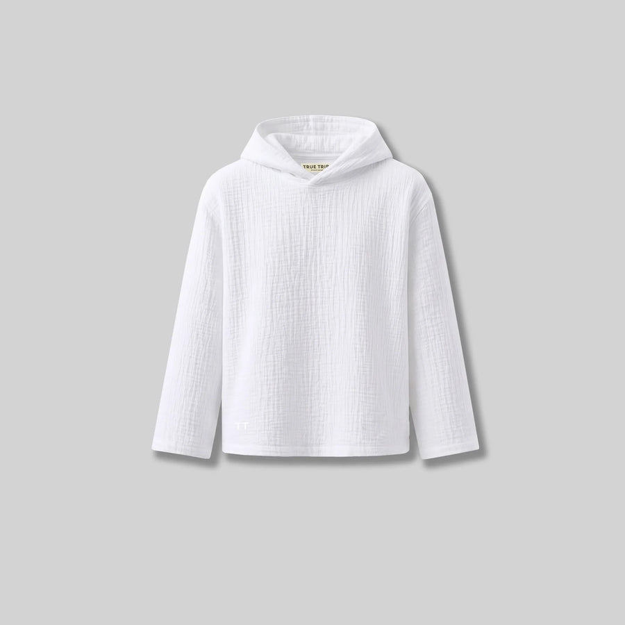 AngelWeave White Gauze Hoodie