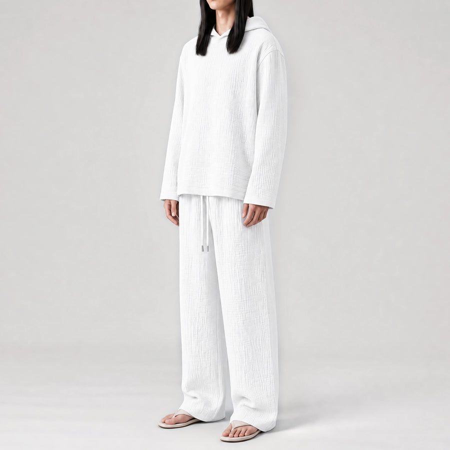 AngelWeave White Gauze Hoodie, side view