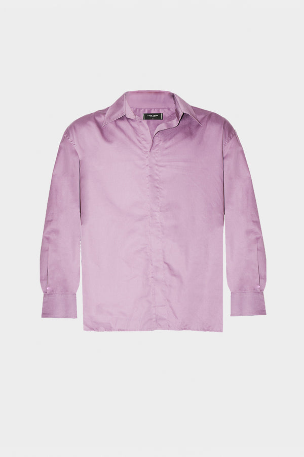 GizaFine  MAUVE SATIN OVERSIZED SHIRT