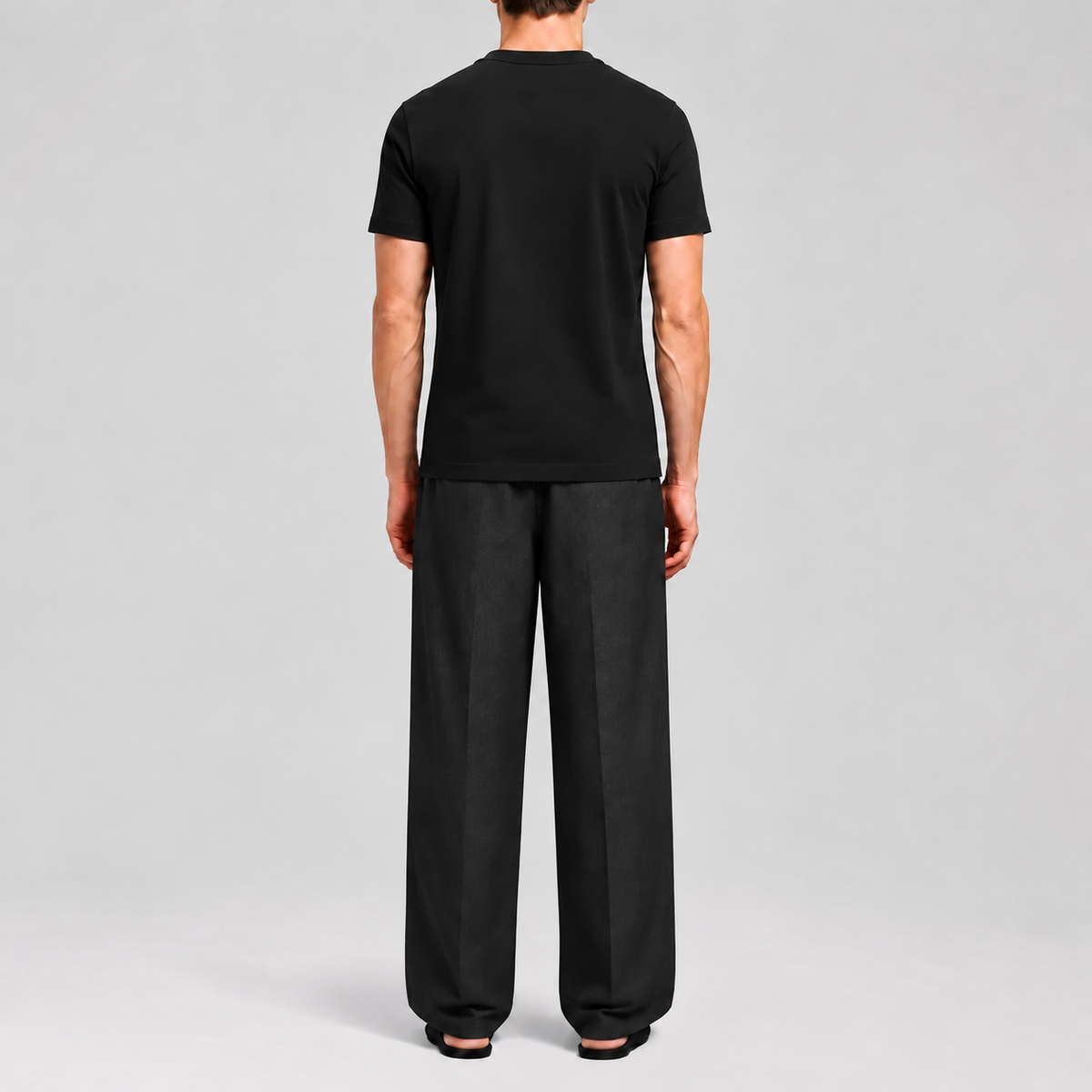 ElevaPima Black Polo Shirt, back view