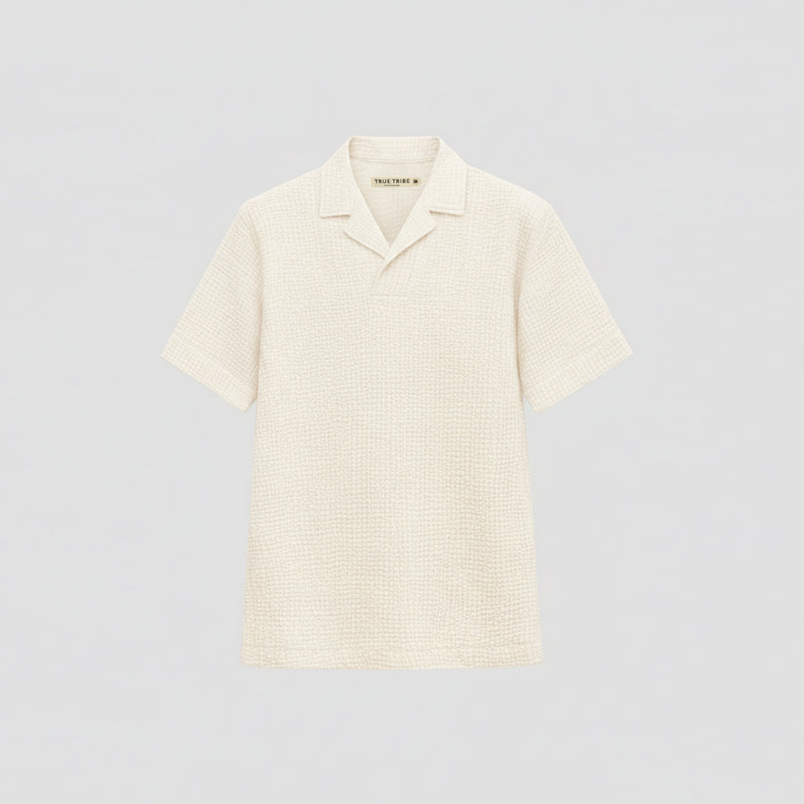 AngelWeave Ivory Gauze Polo Shirt