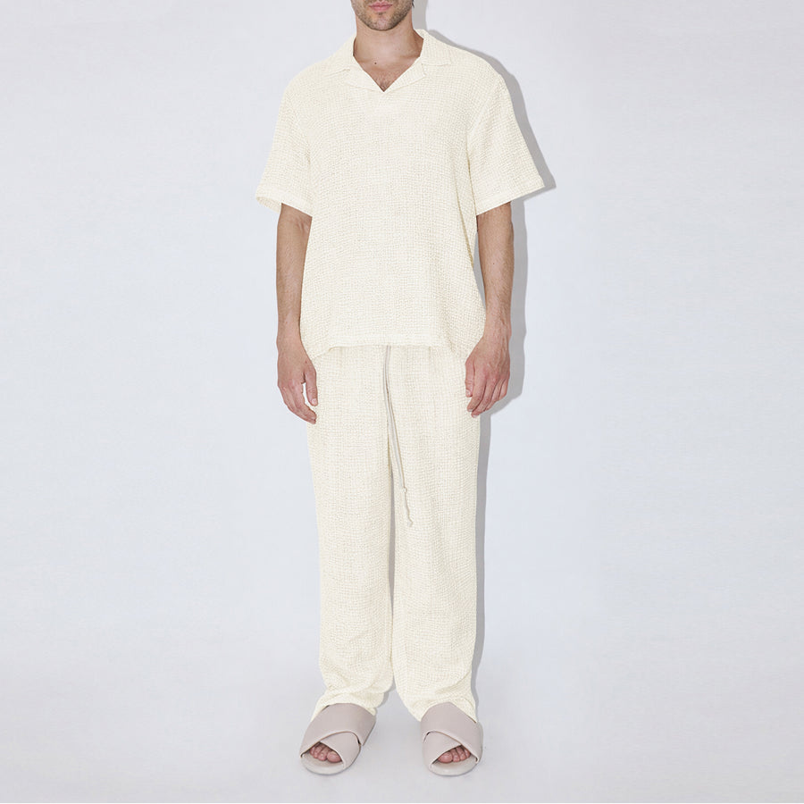 AngelWeave Ivory Gauze Polo Shirt
