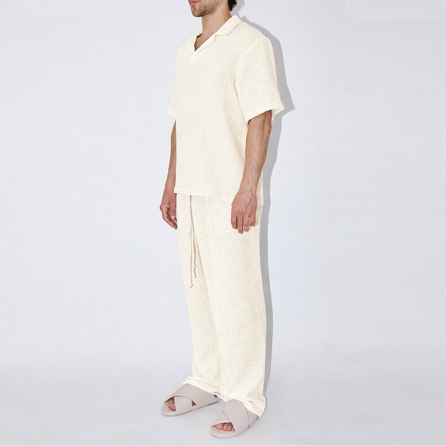 AngelWeave Ivory Gauze Polo Shirt