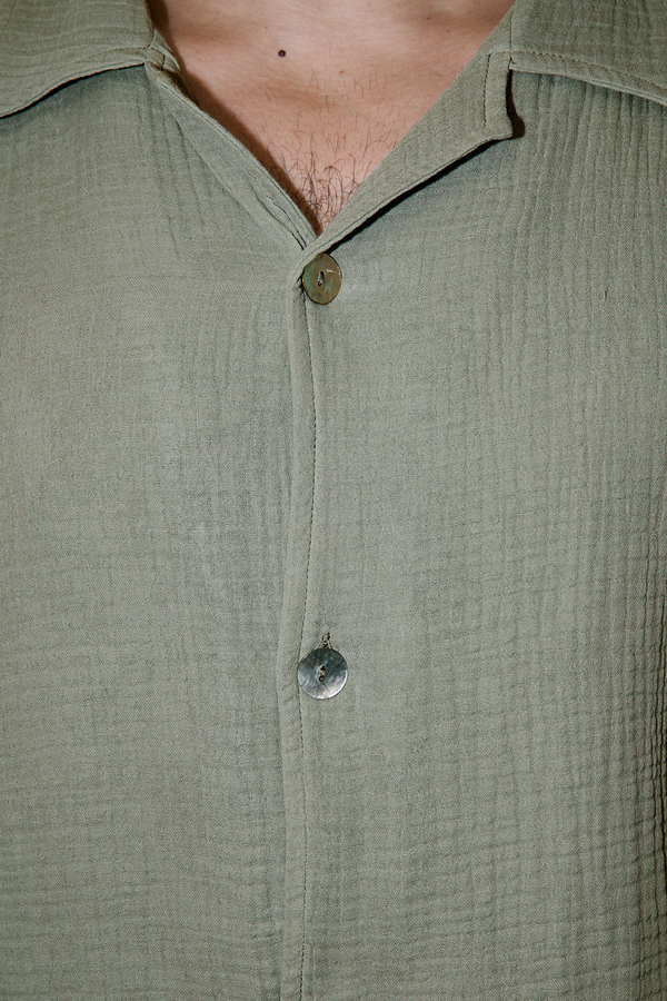 AngelWeave Khaki Gauze Resort Shirt