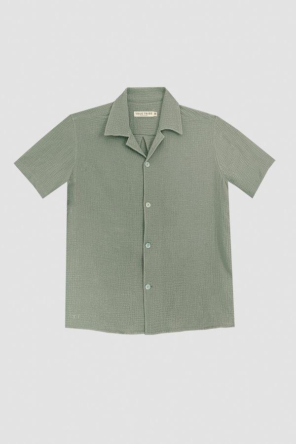 AngelWeave Khaki Gauze Resort Shirt