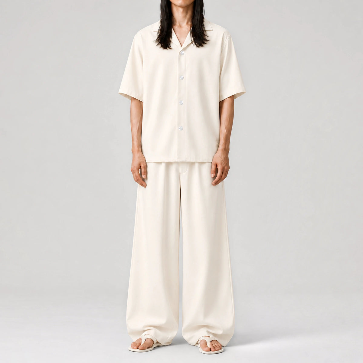 DuneSilk Ivory Resort Shirt, front view