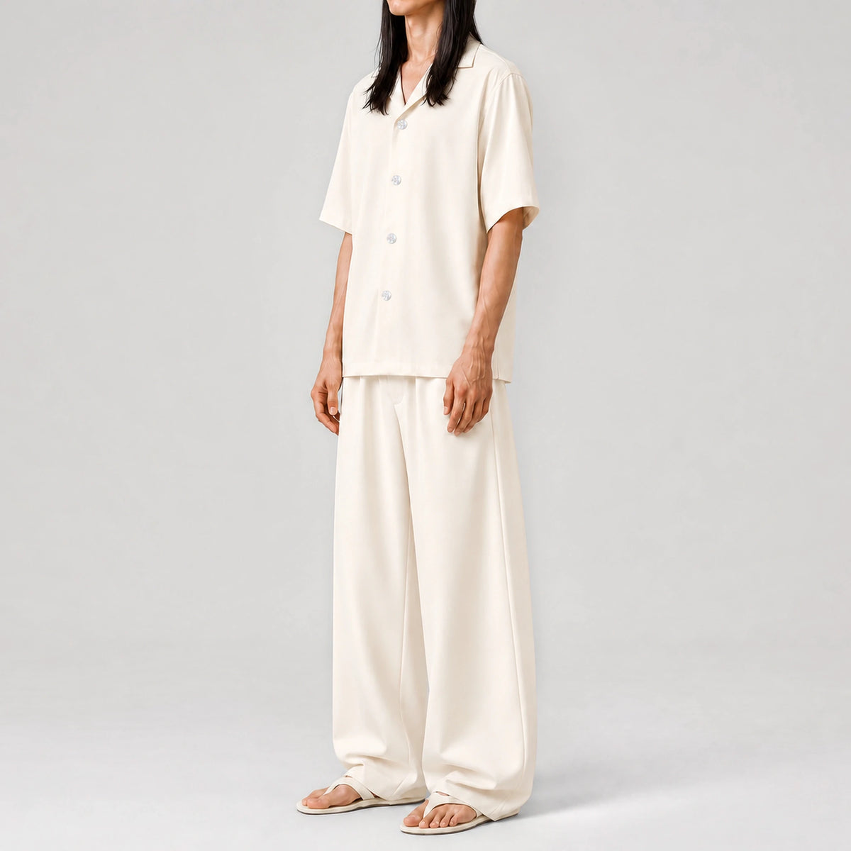 DuneSilk Ivory Resort Shirt, side view