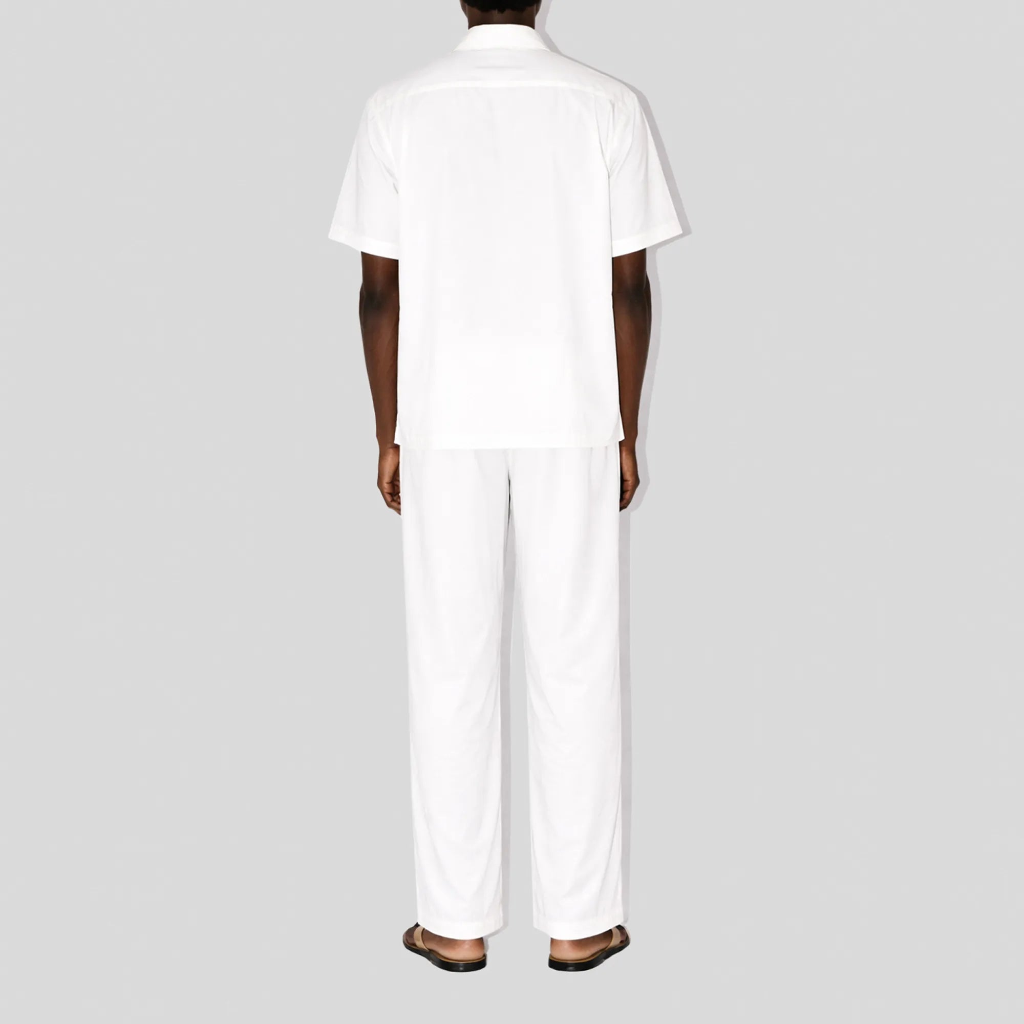 GizaFine White Satin Resort Shirt