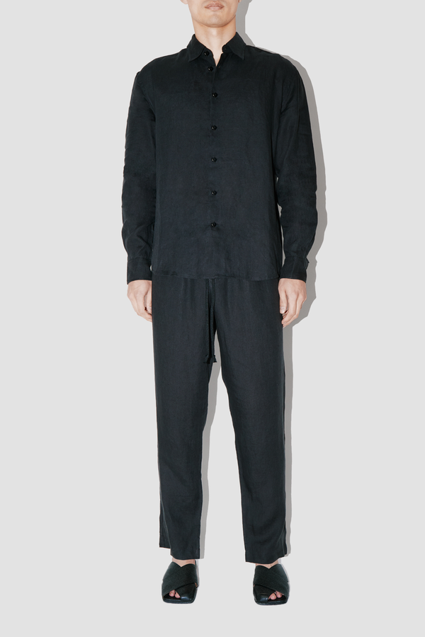 TerraLinen Black Classic Shirt