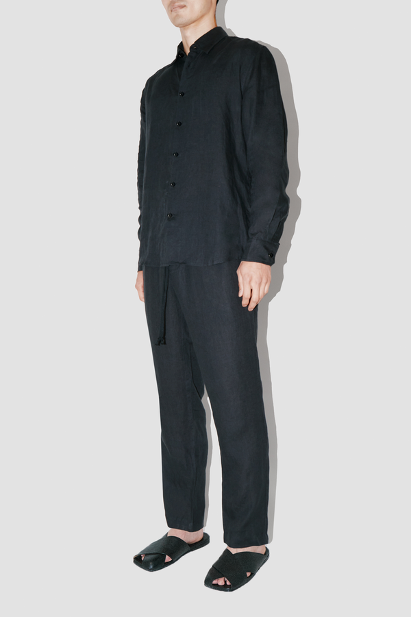 TerraLinen Black Classic Shirt