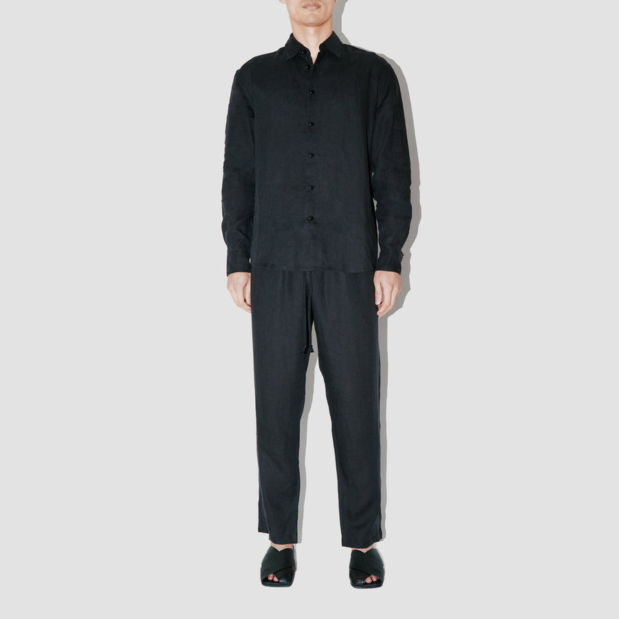 TerraLinen Black Classic Shirt