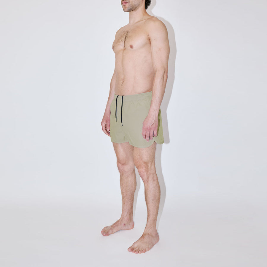 AquaSilk Beige Shorter Swim Shorts