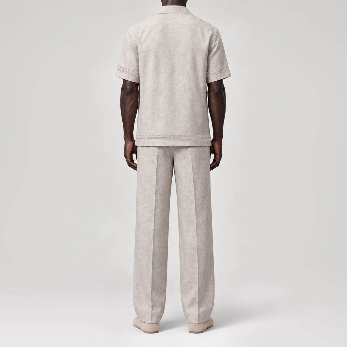 TerraLinen Nomad Code Sand Riviera Shirt, back view