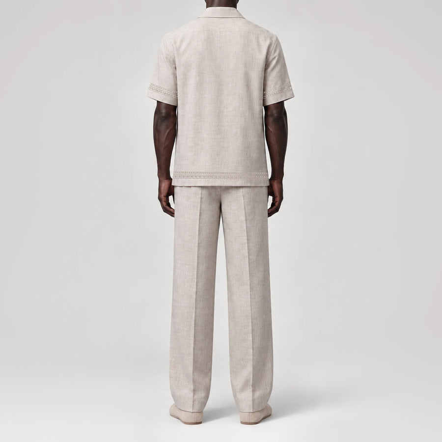 TerraLinen Nomad Code Sand Riviera Shirt, back view