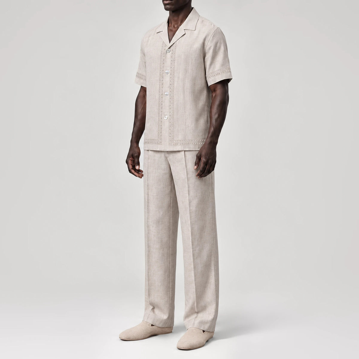 TerraLinen Nomad Code Sand Riviera Shirt, side view