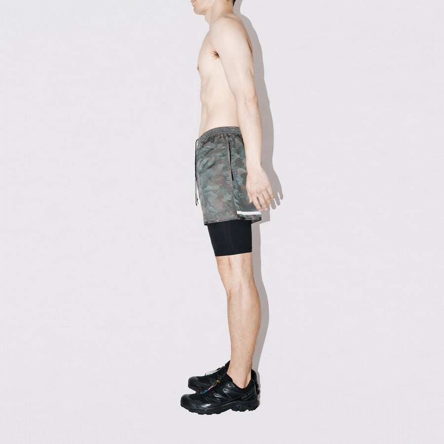Camo Grigio Running Shorts