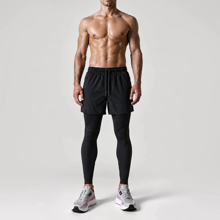 NoirLite Running Tights, front view