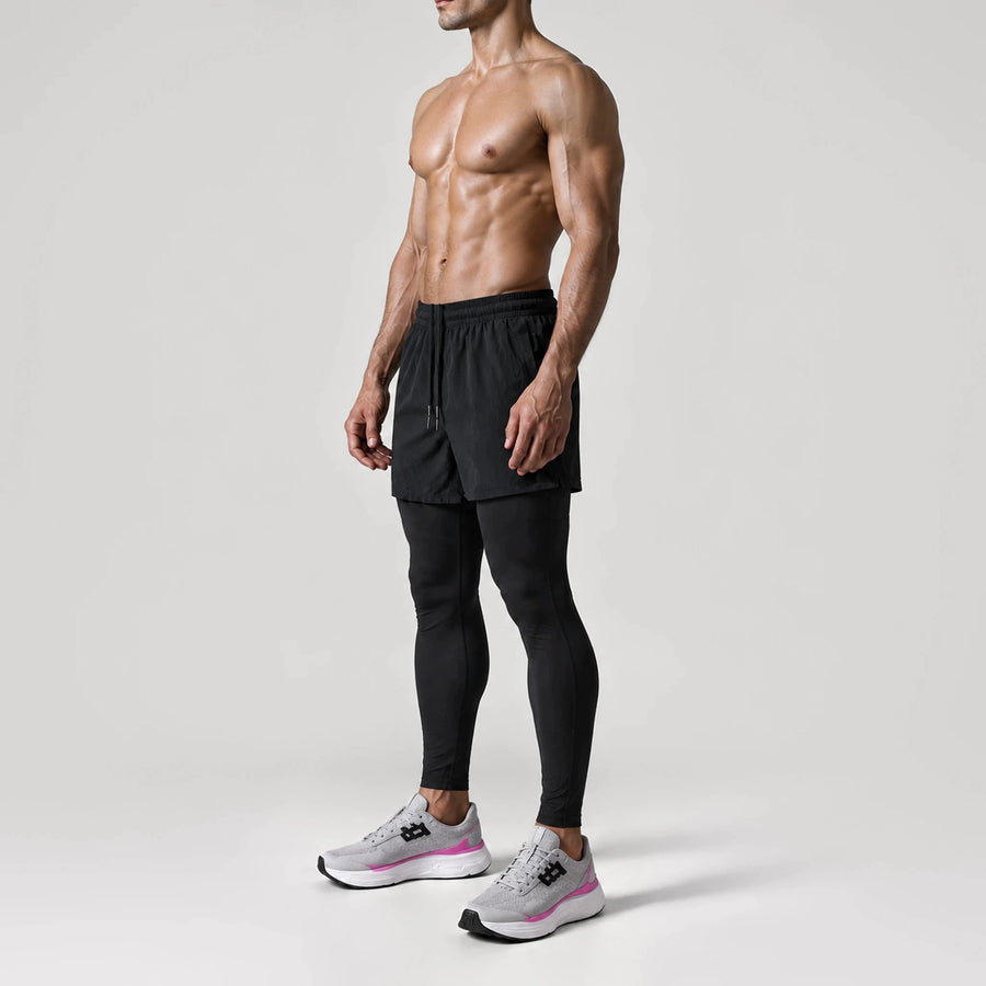NoirLite Running Tights, side view
