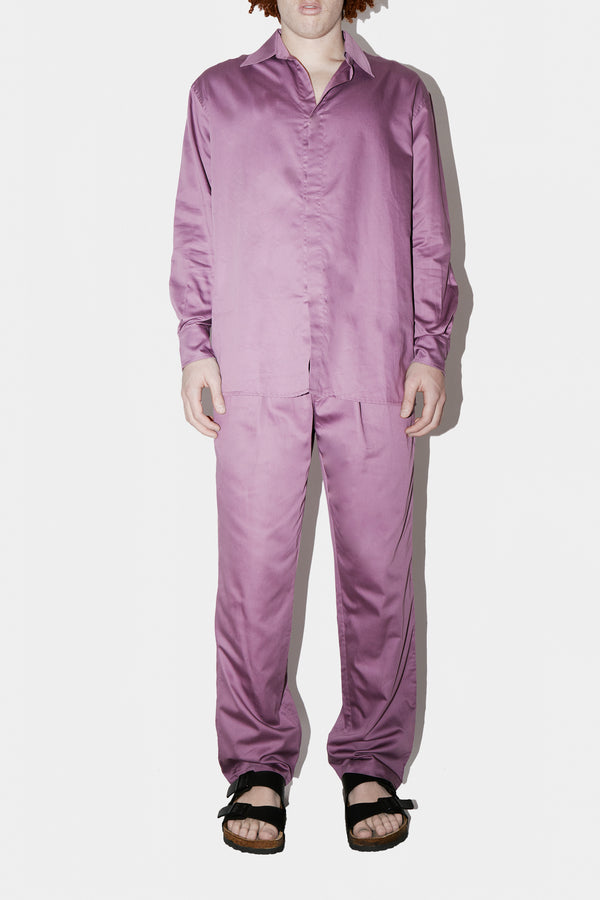 GizaFine  MAUVE SATIN OVERSIZED SHIRT