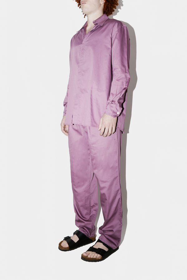 GizaFine  MAUVE SATIN OVERSIZED SHIRT