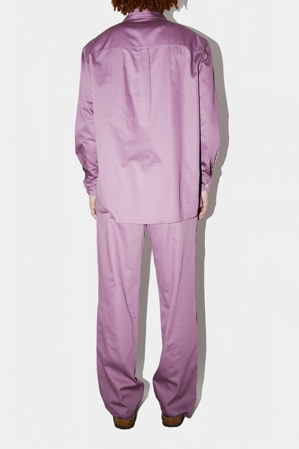 GizaFine  MAUVE SATIN OVERSIZED SHIRT