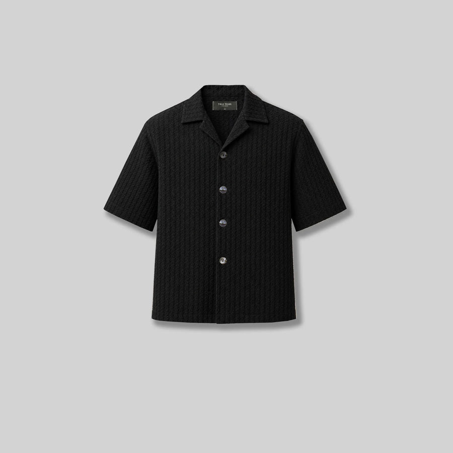 AirFlow Black Cotton Cuban Shirt