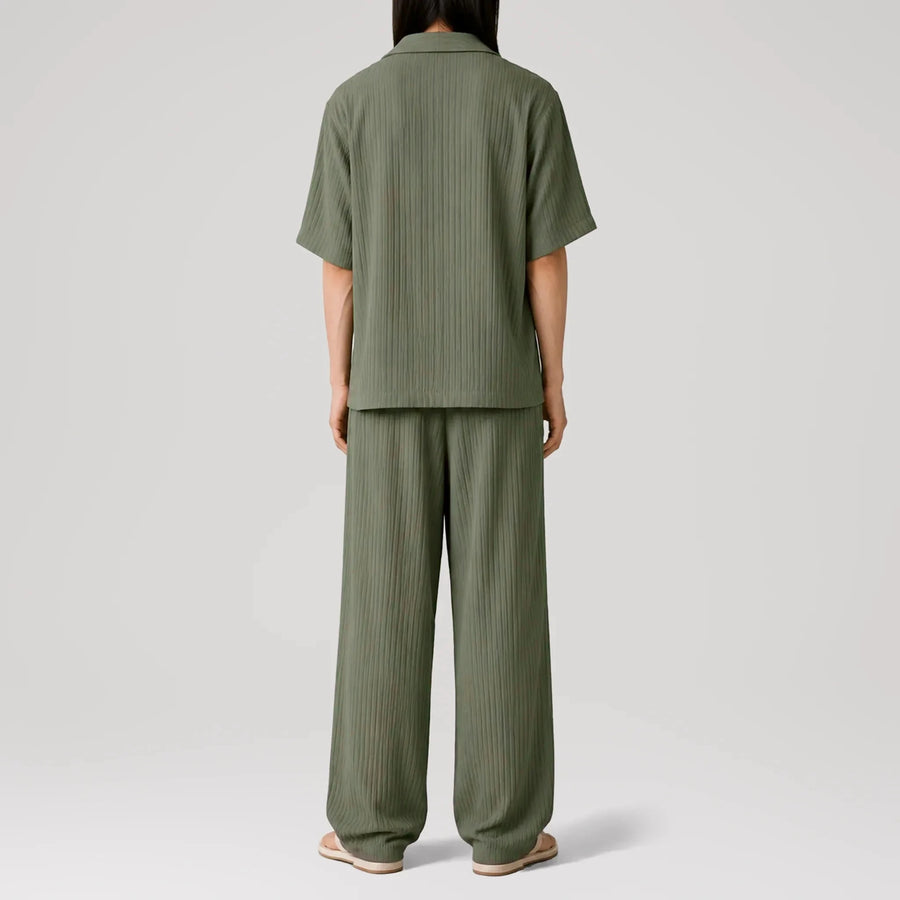 AirCloud Khaki Cotton Cuban Shirt, back view
