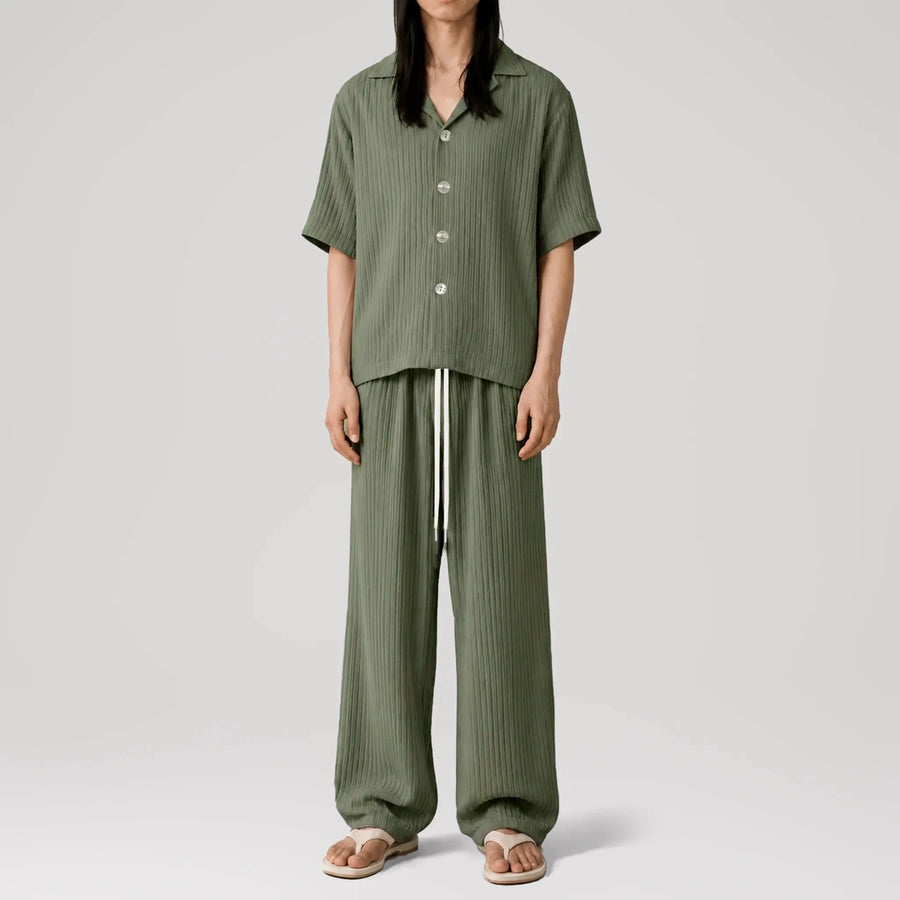 AirCloud Khaki Cotton Cuban Shirt, front view
