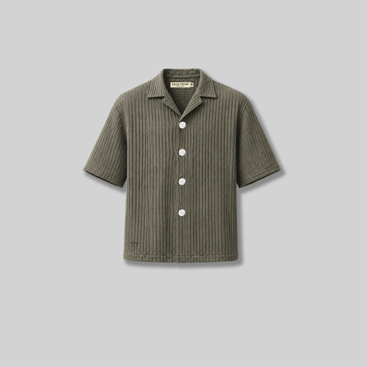 AirCloud Khaki Cotton Cuban Shirt | Saulo - TRUE TRIBE