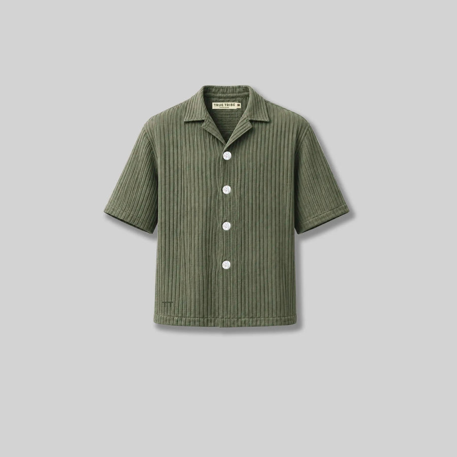 AirCloud Khaki Cotton Cuban Shirt
