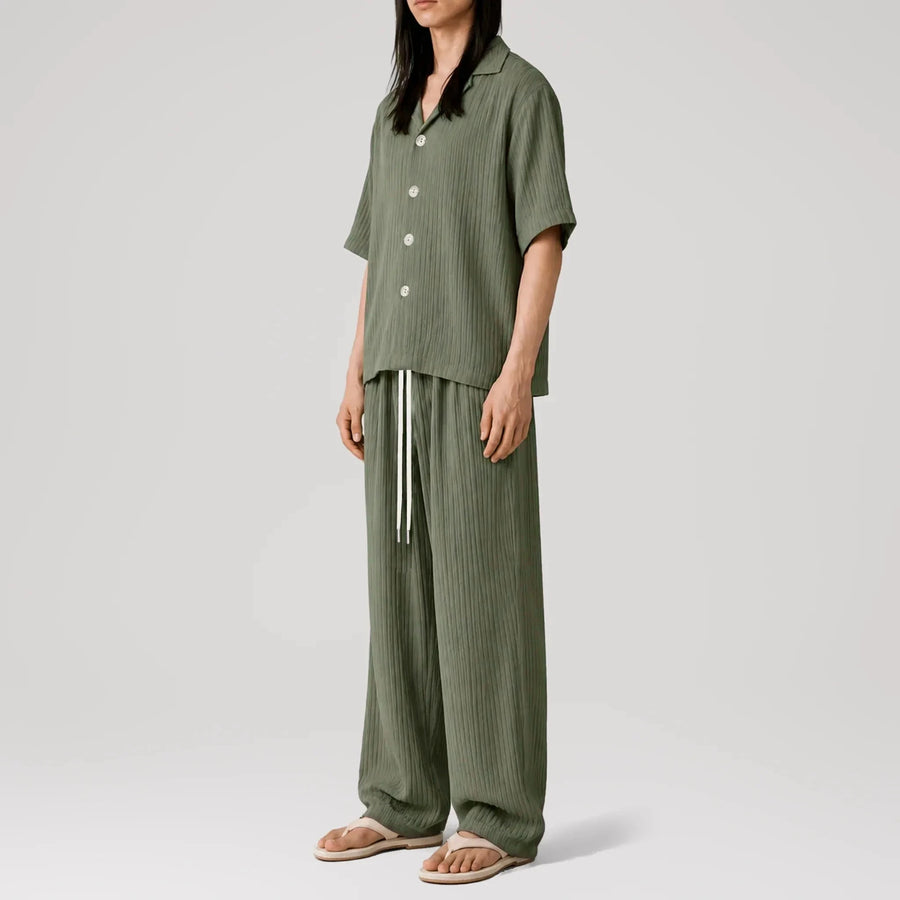 AirCloud Khaki Cotton Cuban Shirt, side view