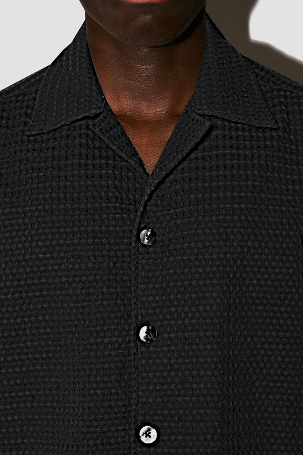 AirFlow BLACK COTTON CUBAN SHIRT