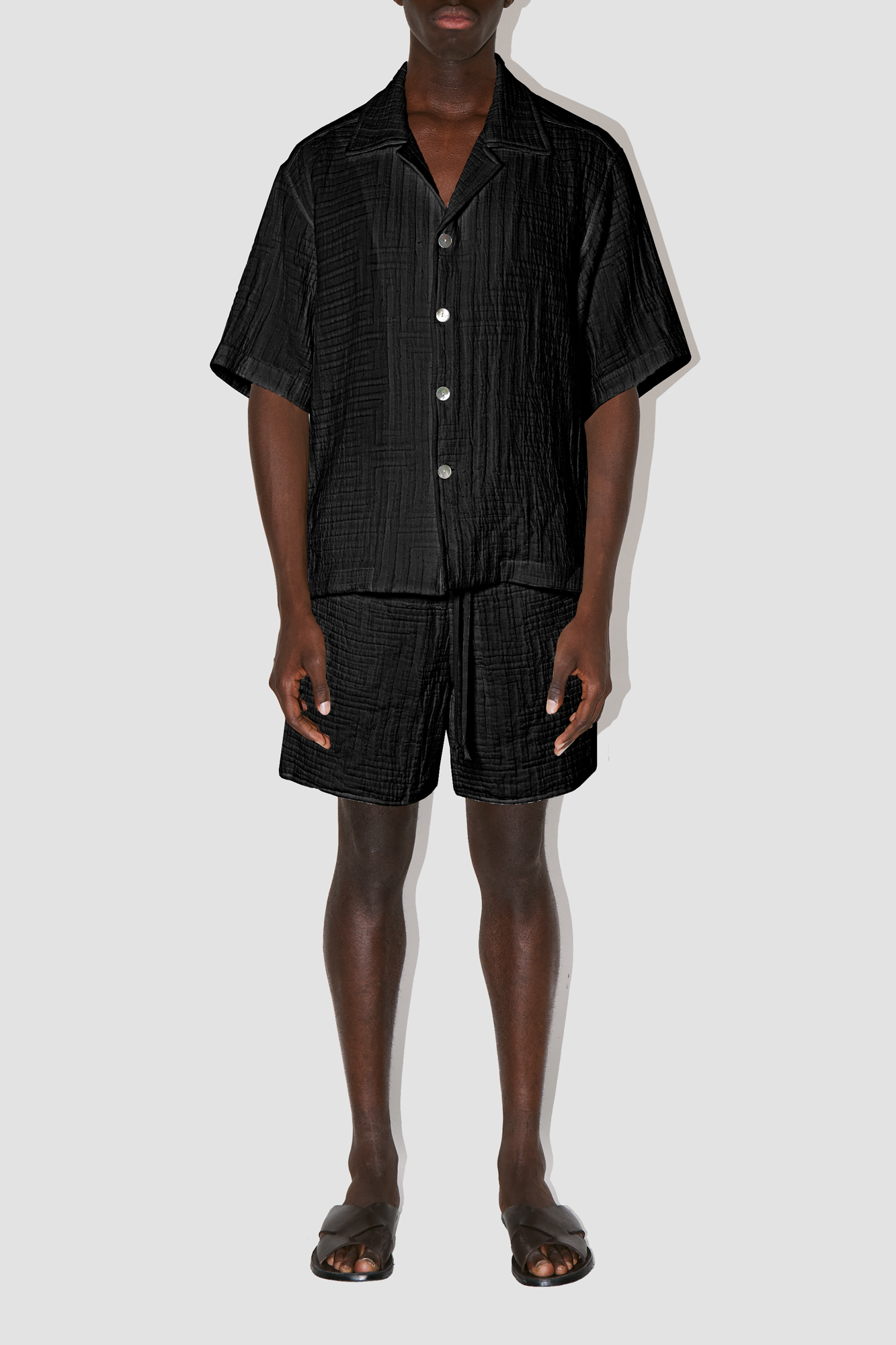 AirMaize BLACK COTTON CUBAN SHIRT