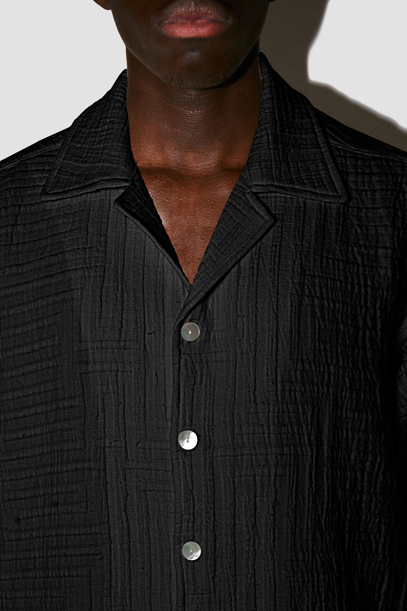 AirMaize BLACK COTTON CUBAN SHIRT