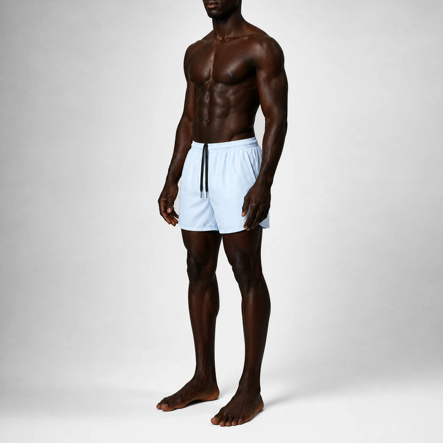 AquaSilk Sky Blue Shorter Swim Shorts
