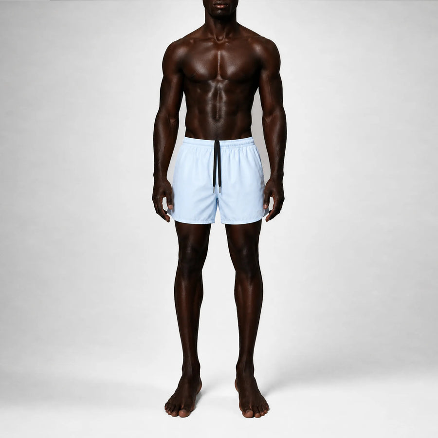 AquaSilk Sky Blue Shorter Swim Shorts