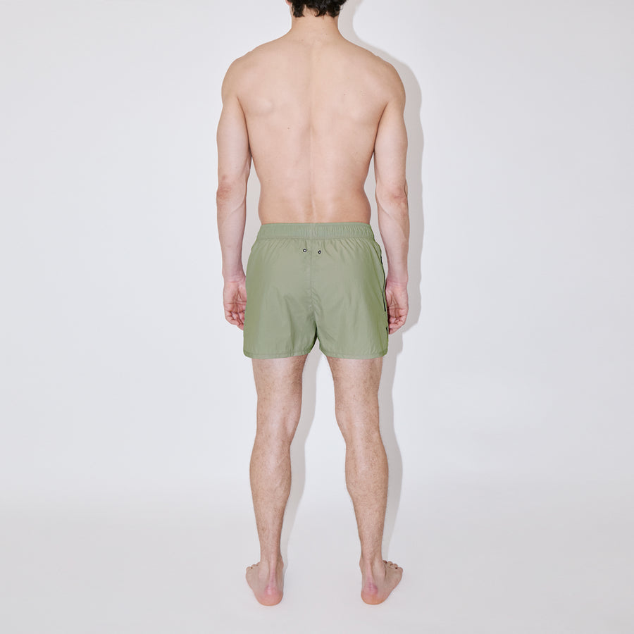 AquaSilk Almond Green Shorter Swim Shorts