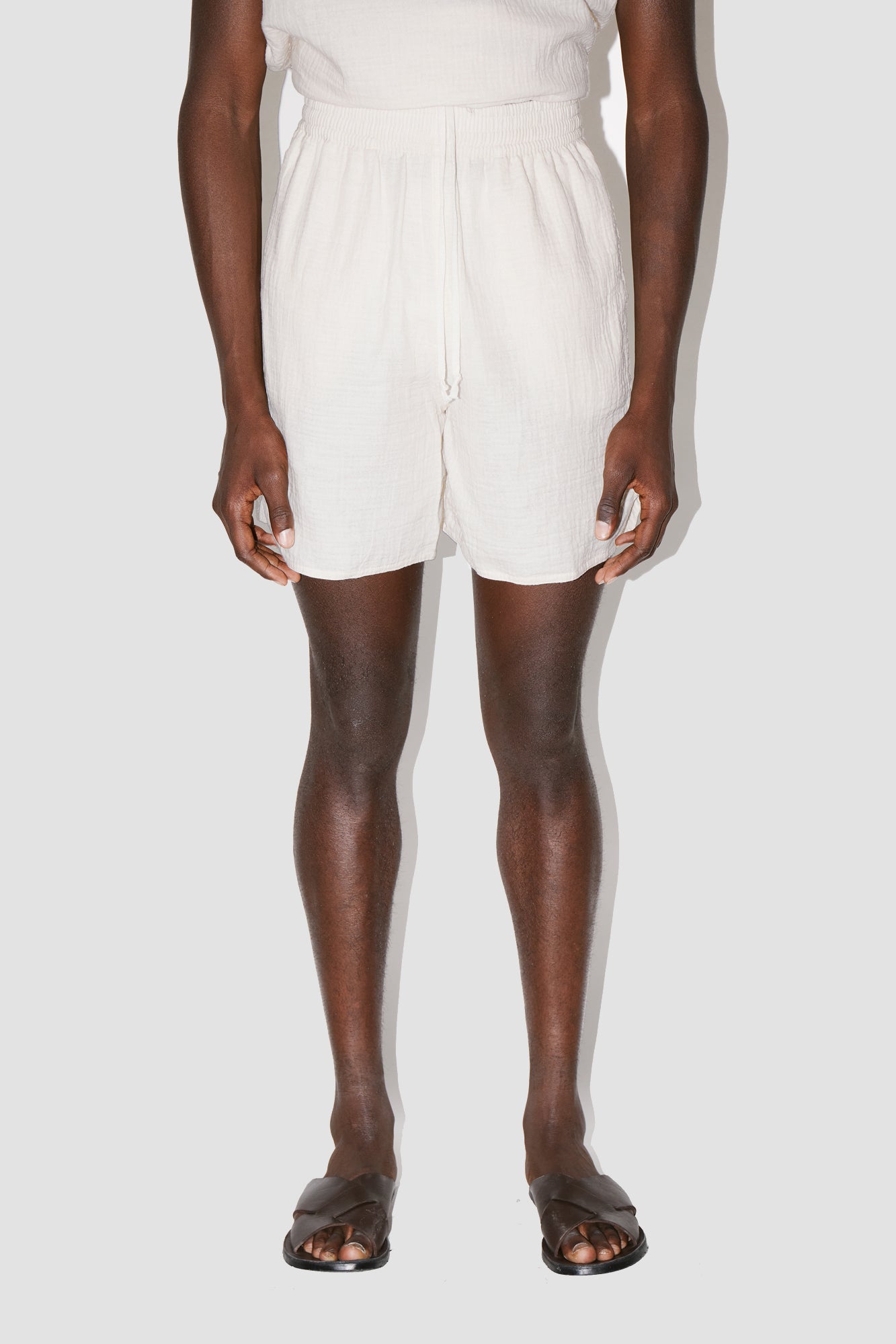 AngelWeave IVORY GAUZE LOUNGE SHORTS